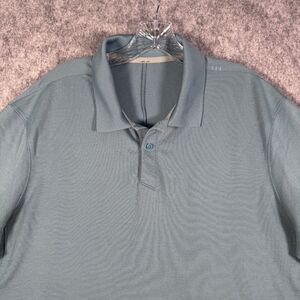 Lululemon Tech Polo Shirt Mens XL Blue Short Sleeve Office Casual Golf